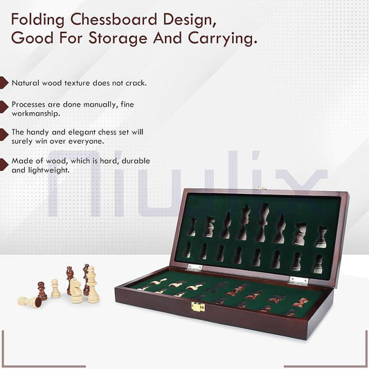 Luxury Handcrafted Staunton Wooden Folding Chess Set